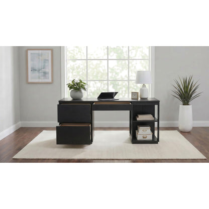  Coaster Furniture Harkes 800798 75-inch 3-drawer Computer Desk with Adjustable Shelf - Coffee Bean IMAGE 2