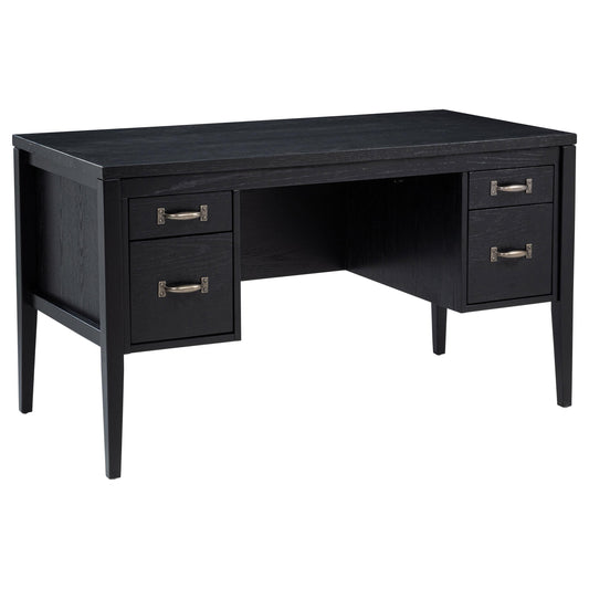  Coaster Furniture Graham 800866 54-inch 4-drawer Double Pedestal Lift Top Computer Desk - Black IMAGE 1