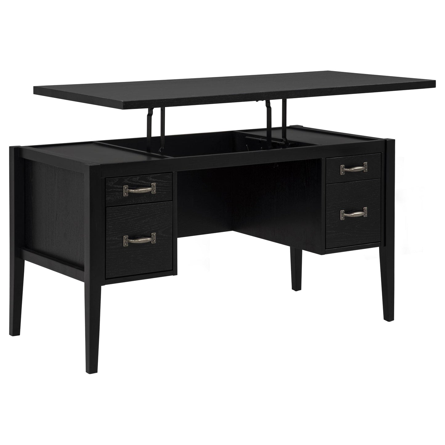  Coaster Furniture Graham 800866 54-inch 4-drawer Double Pedestal Lift Top Computer Desk - Black IMAGE 8