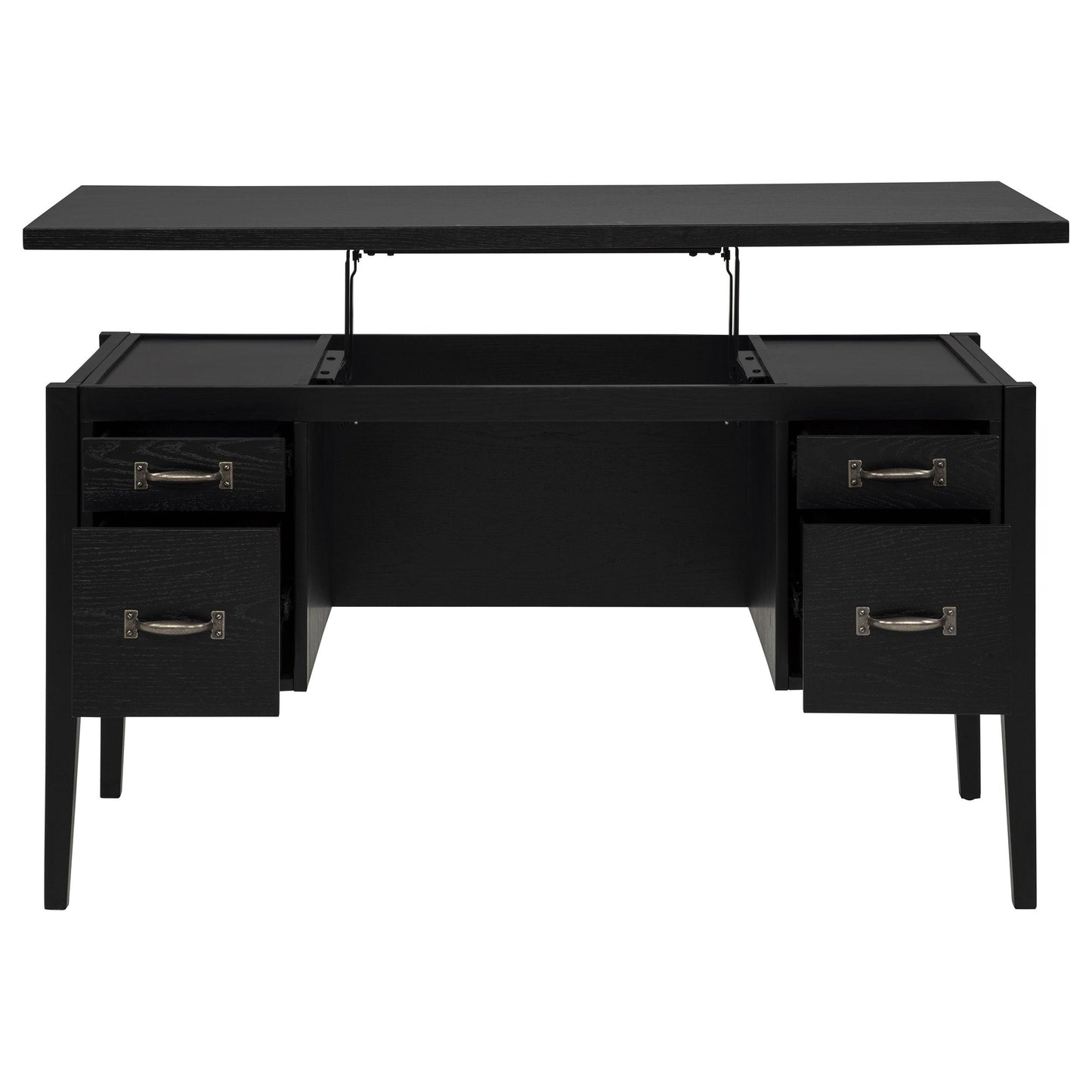  Coaster Furniture Graham 800866 54-inch 4-drawer Double Pedestal Lift Top Computer Desk - Black IMAGE 9