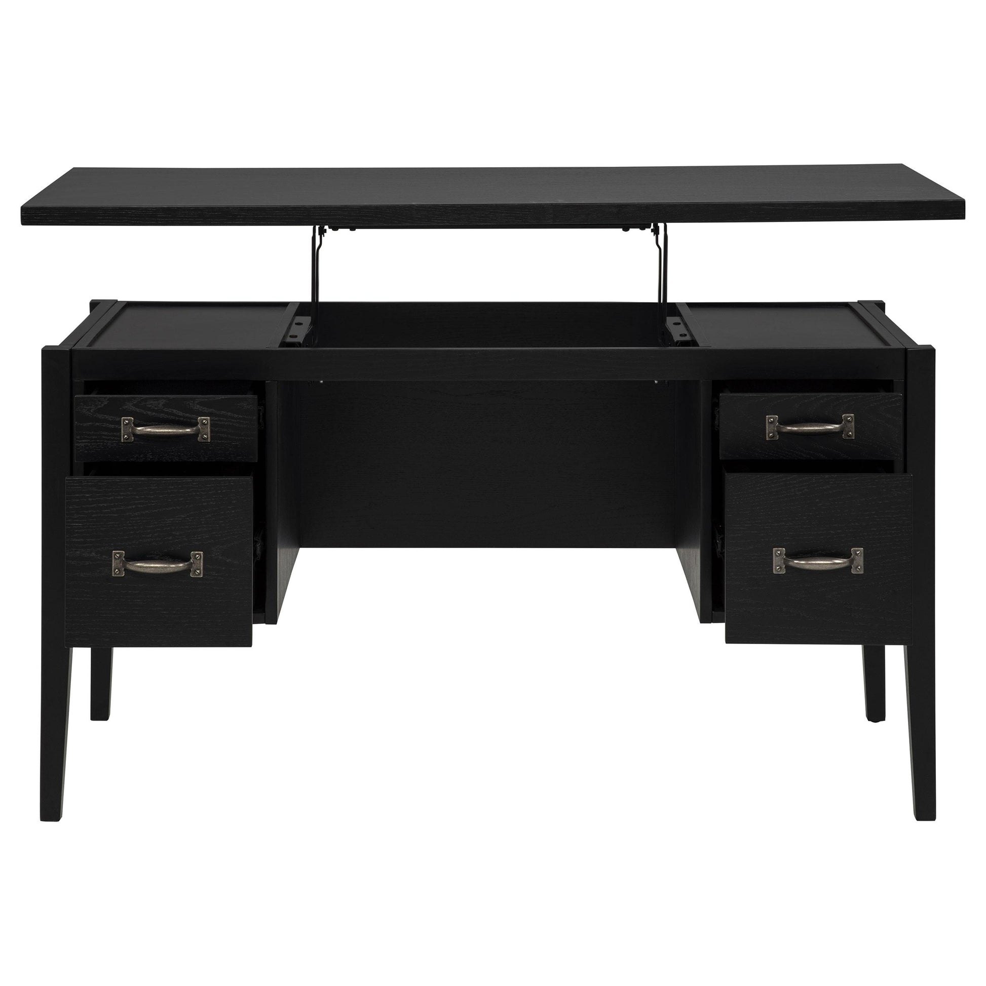  Coaster Furniture Graham 800866 54-inch 4-drawer Double Pedestal Lift Top Computer Desk - Black IMAGE 9