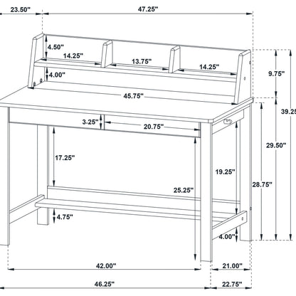  Coaster Furniture Besler 801075 47-inch SmartTop Writing Desk with Shelf - Cement/Natural IMAGE 15