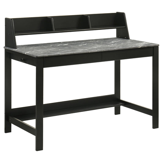  Coaster Furniture Besler 801076 47-inch SmartTop Writing Desk with Shelf - Grey Stone/Black IMAGE 1