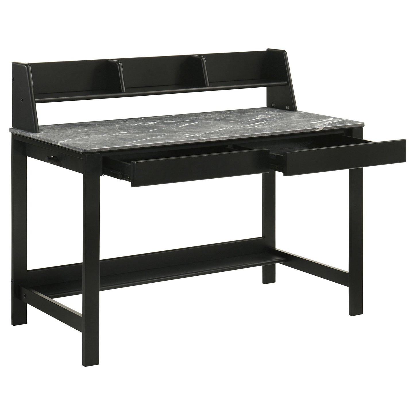 Coaster Furniture Besler 801076 47-inch SmartTop Writing Desk with Shelf - Grey Stone/Black IMAGE 7