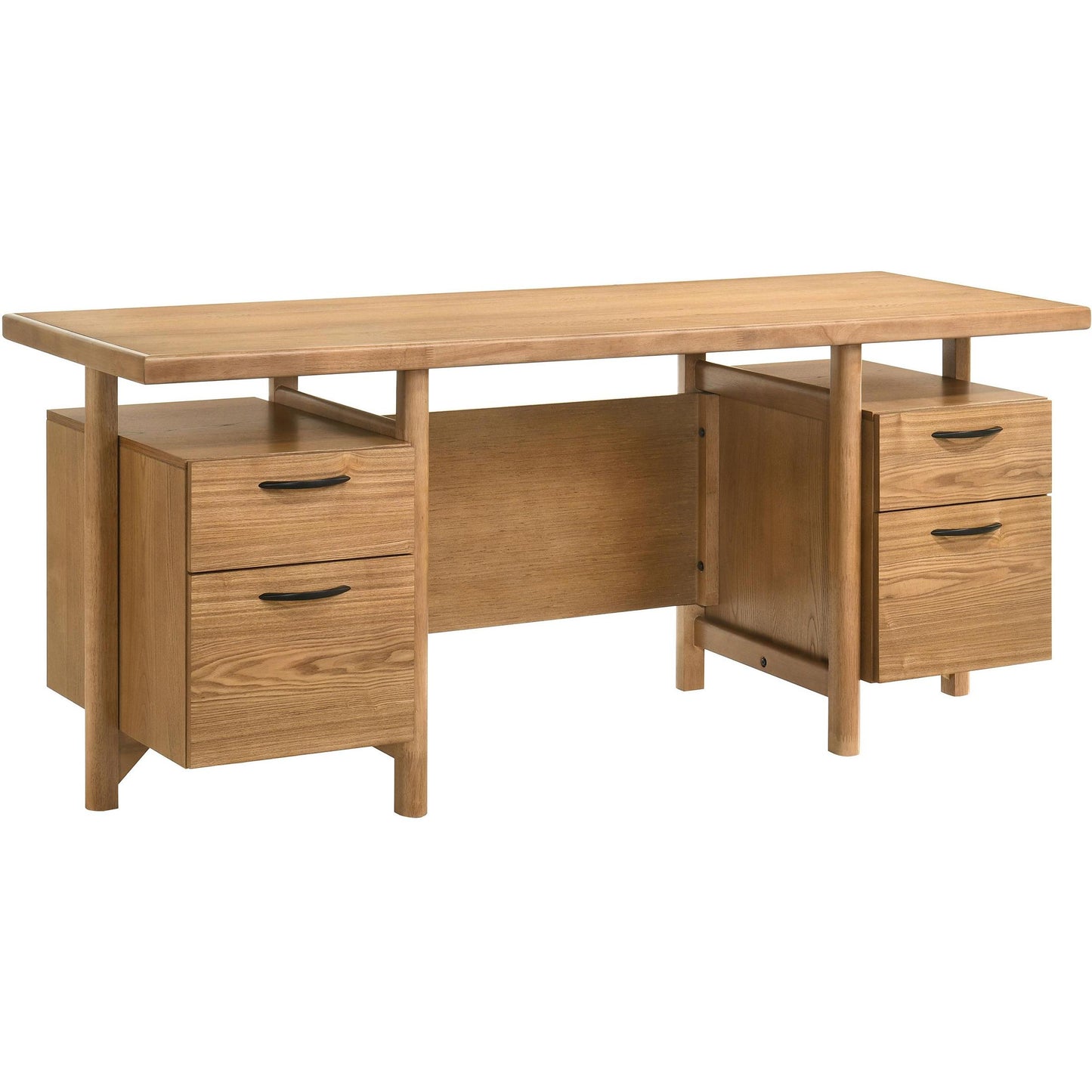  Coaster Furniture Roldan 801115 69-inch 4-drawer Computer Desk with File Drawer - Light Ash IMAGE 1