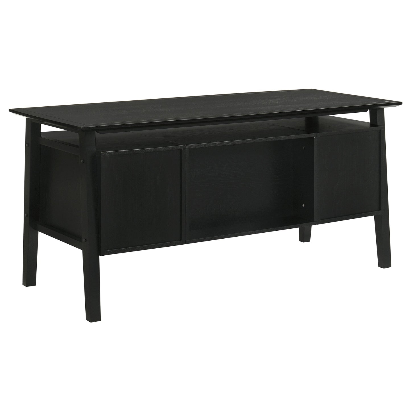  Coaster Furniture Goodson 801586 64-inch 4-Drawer Double Pedestal Computer Desk - Black IMAGE 10