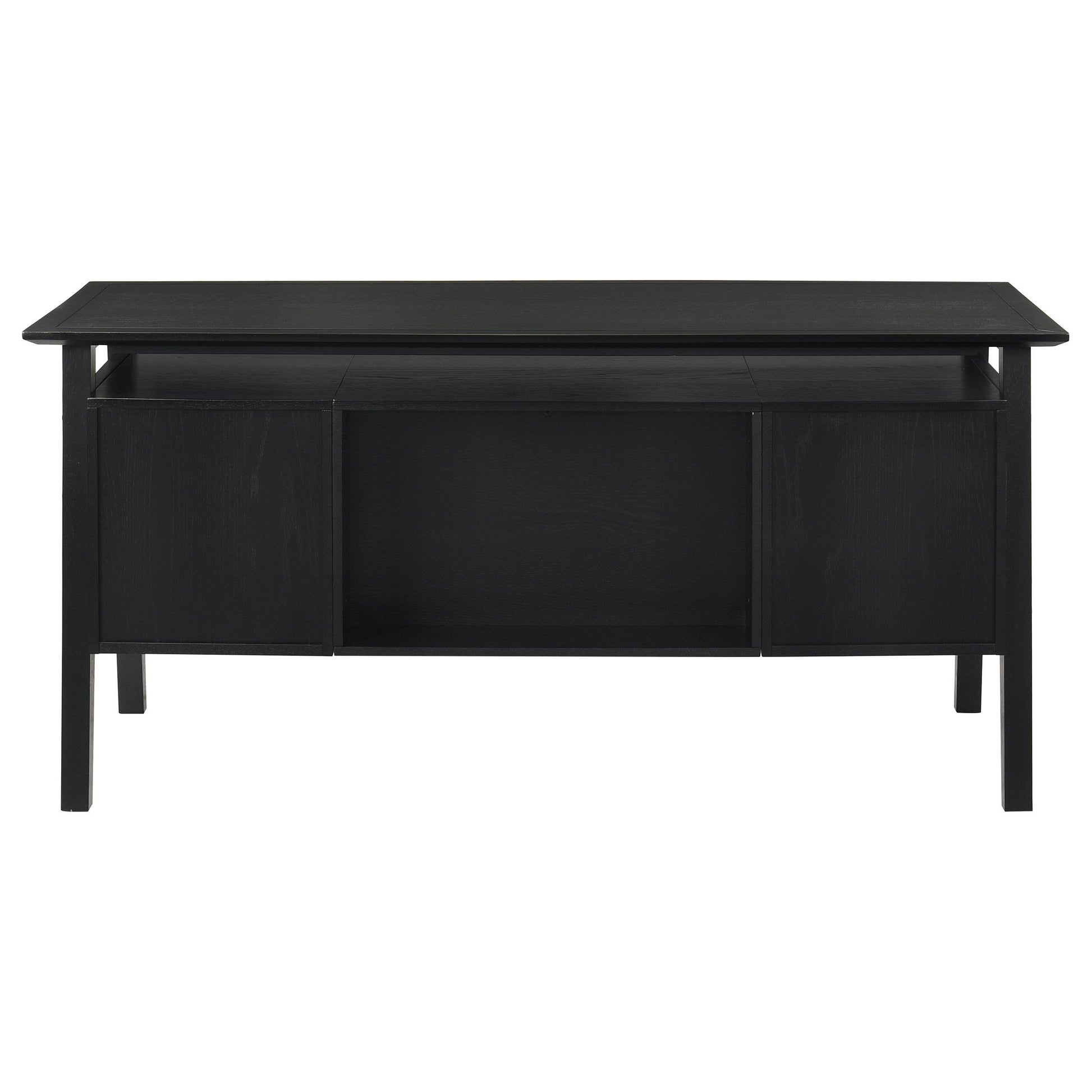  Coaster Furniture Goodson 801586 64-inch 4-Drawer Double Pedestal Computer Desk - Black IMAGE 11