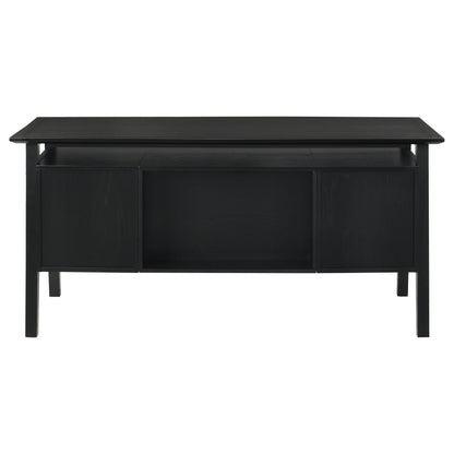  Coaster Furniture Goodson 801586 64-inch 4-Drawer Double Pedestal Computer Desk - Black IMAGE 11