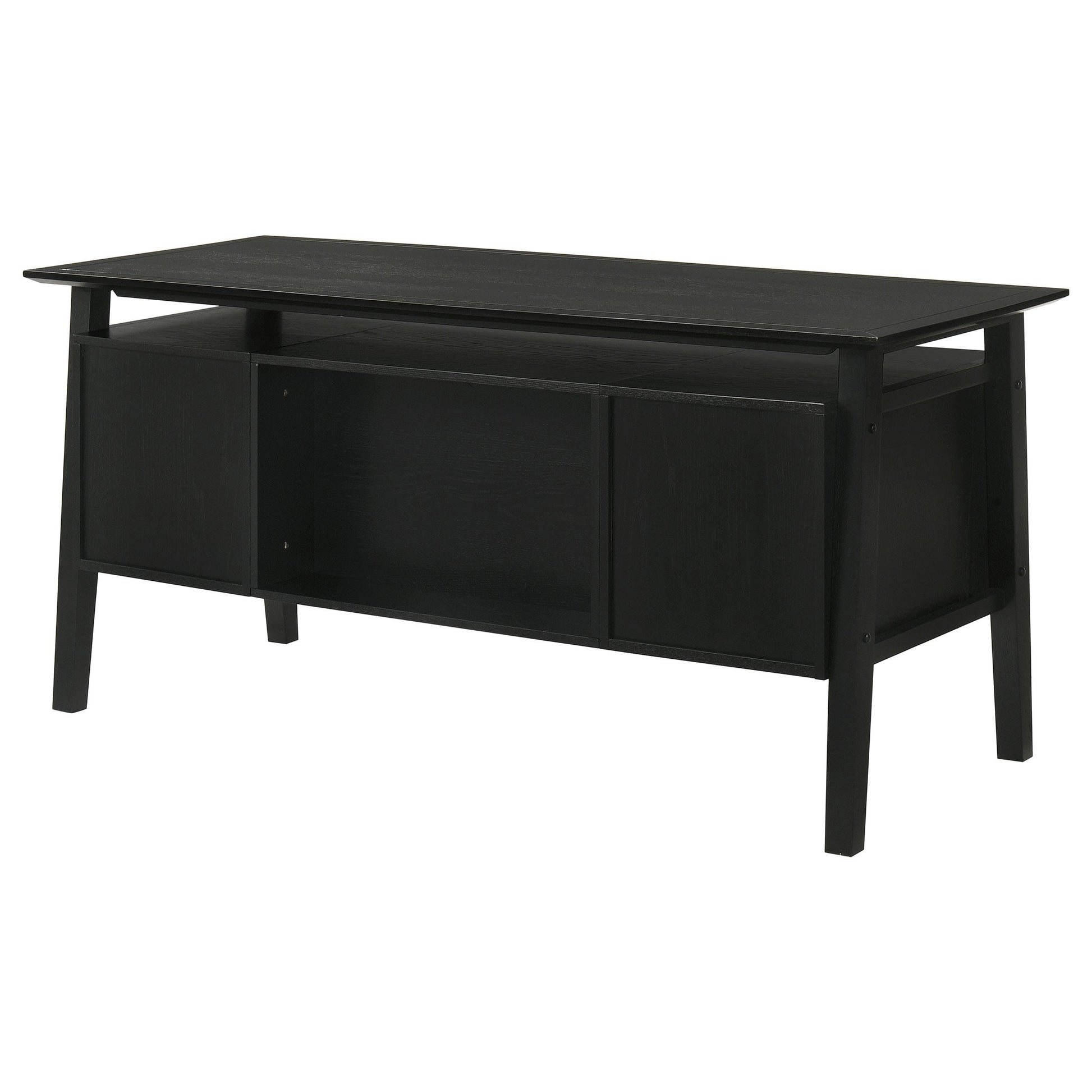  Coaster Furniture Goodson 801586 64-inch 4-Drawer Double Pedestal Computer Desk - Black IMAGE 13