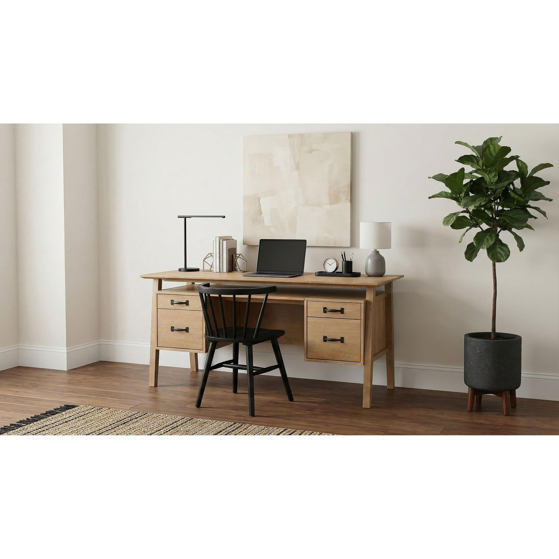  Coaster Furniture Goodson 801587 64-inch 4-Drawer Double Pedestal Computer Desk  - Distressed Light Brown IMAGE 16