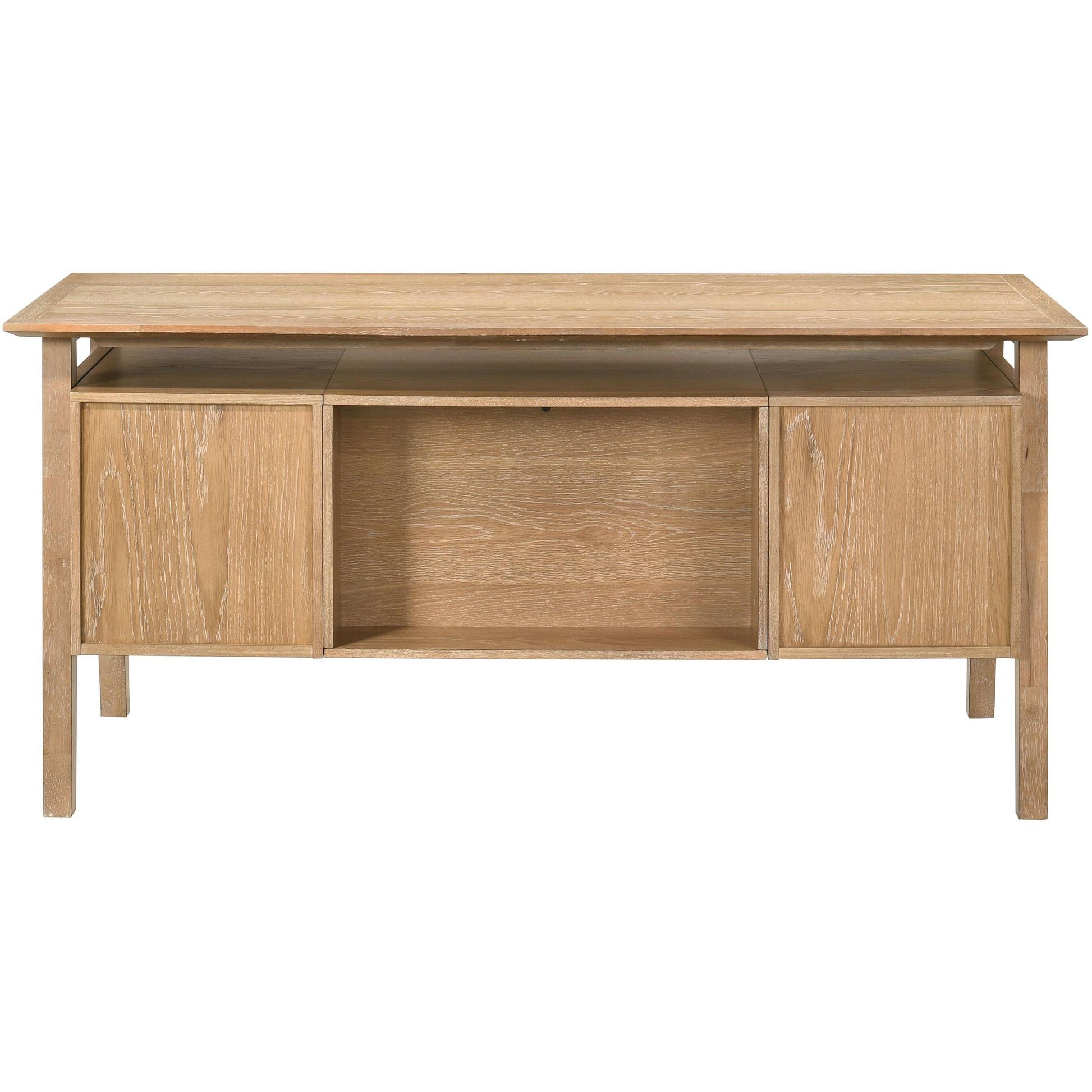  Coaster Furniture Goodson 801587 64-inch 4-Drawer Double Pedestal Computer Desk  - Distressed Light Brown IMAGE 9