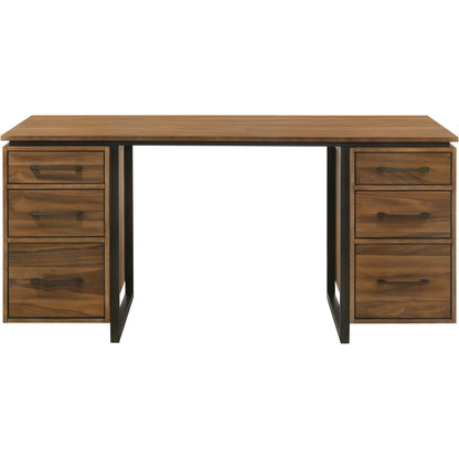  Coaster Furniture Berhalter 801596 6-Drawer Double Pedestal File Computer Desk IMAGE 5