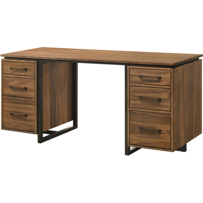  Coaster Furniture Berhalter 801596 6-Drawer Double Pedestal File Computer Desk IMAGE 6