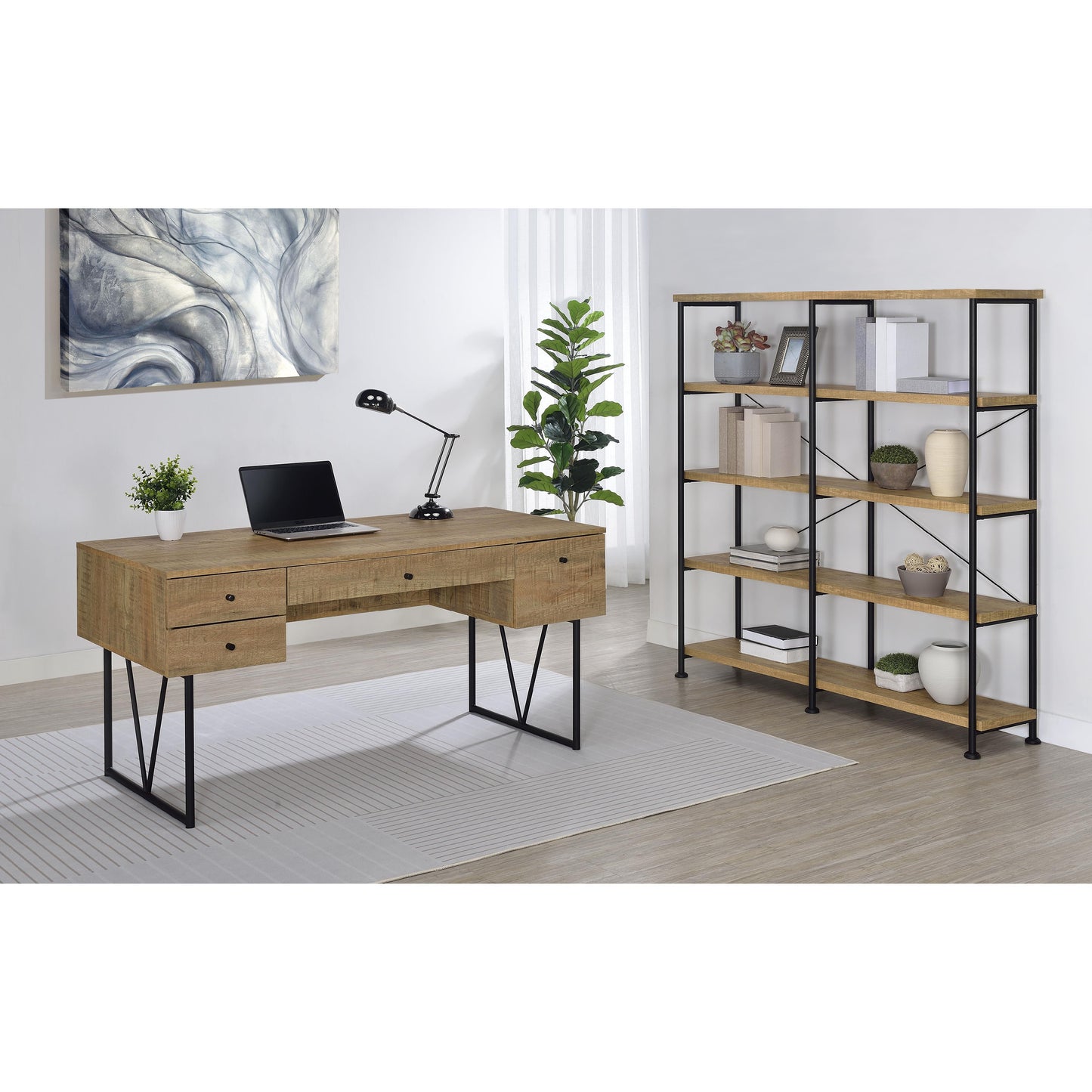  Coaster Furniture Analiese 801851 63-inch 4-drawer Writing Desk - Mango IMAGE 13