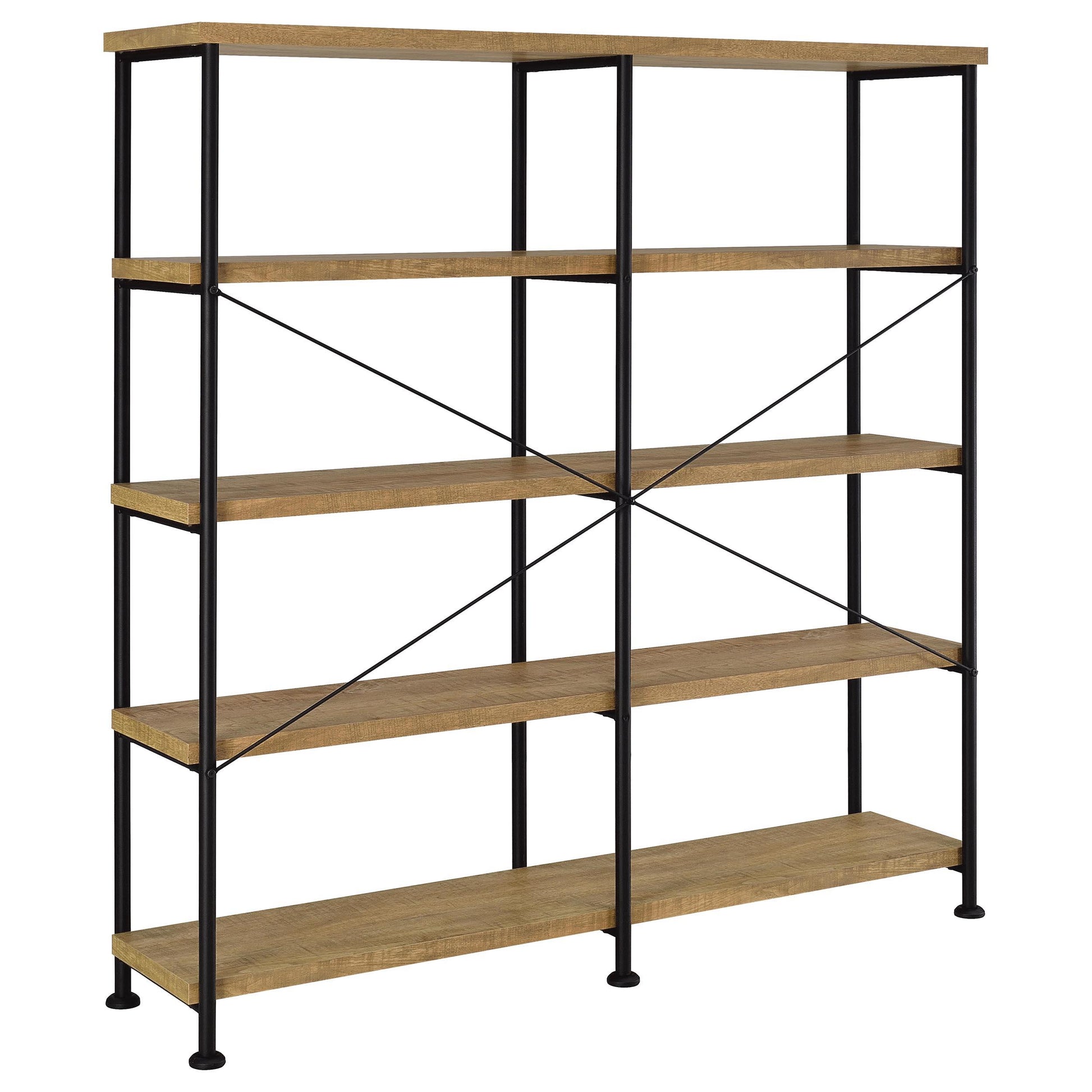  Coaster Furniture Analiese 801853 63-inch 4-shelf Double Bookshelf - Mango IMAGE 2