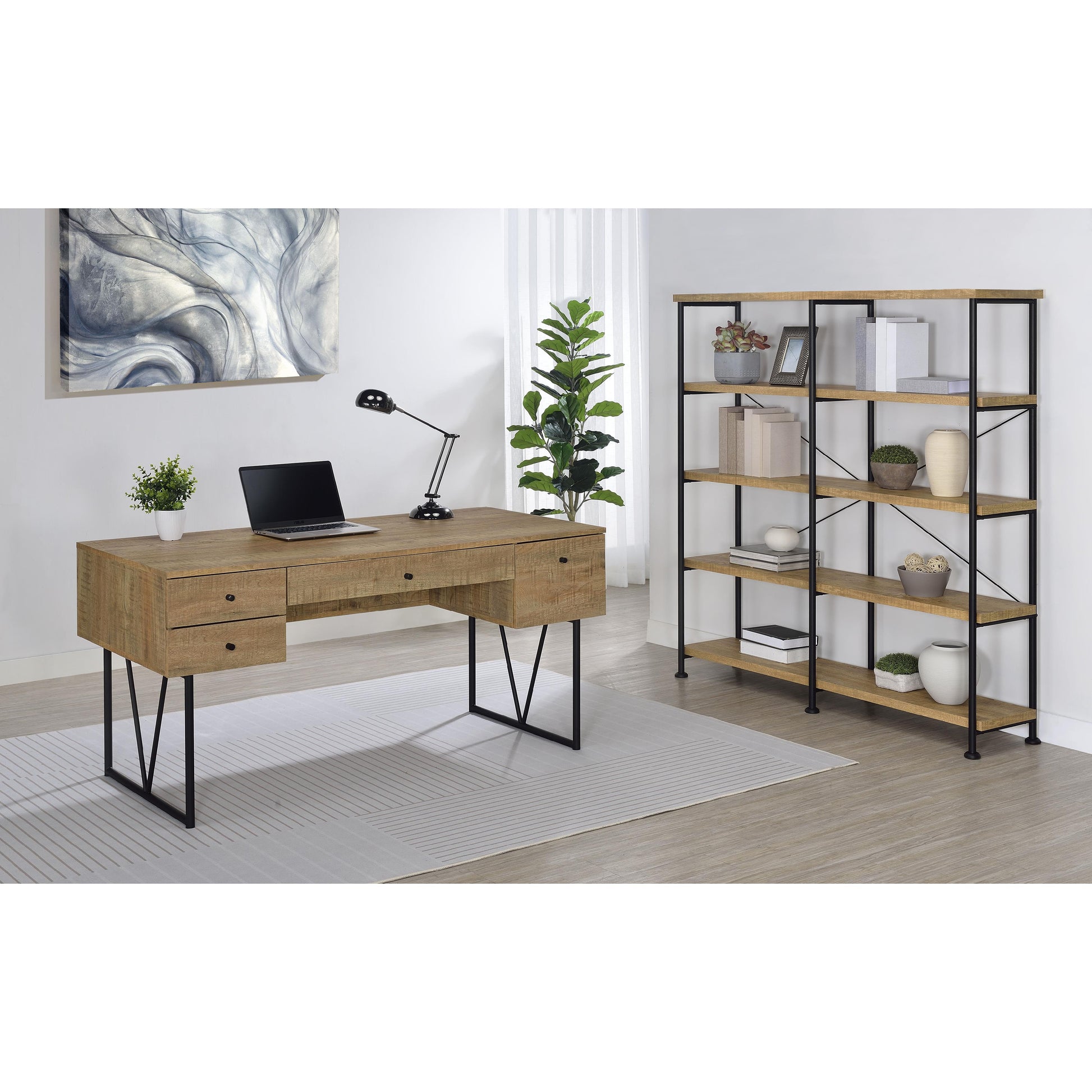  Coaster Furniture Analiese 801853 63-inch 4-shelf Double Bookshelf - Mango IMAGE 9