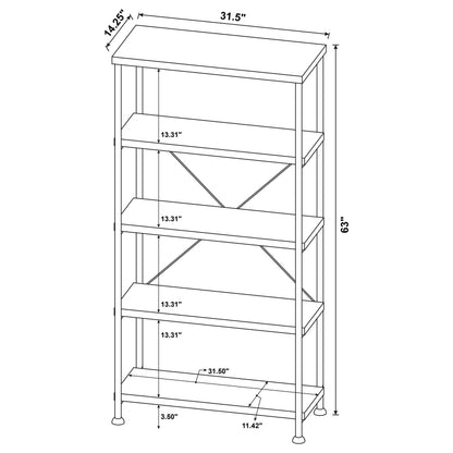  Coaster Furniture Analiese 802003 63-inch 4-shelf Bookshelf - Mango IMAGE 9