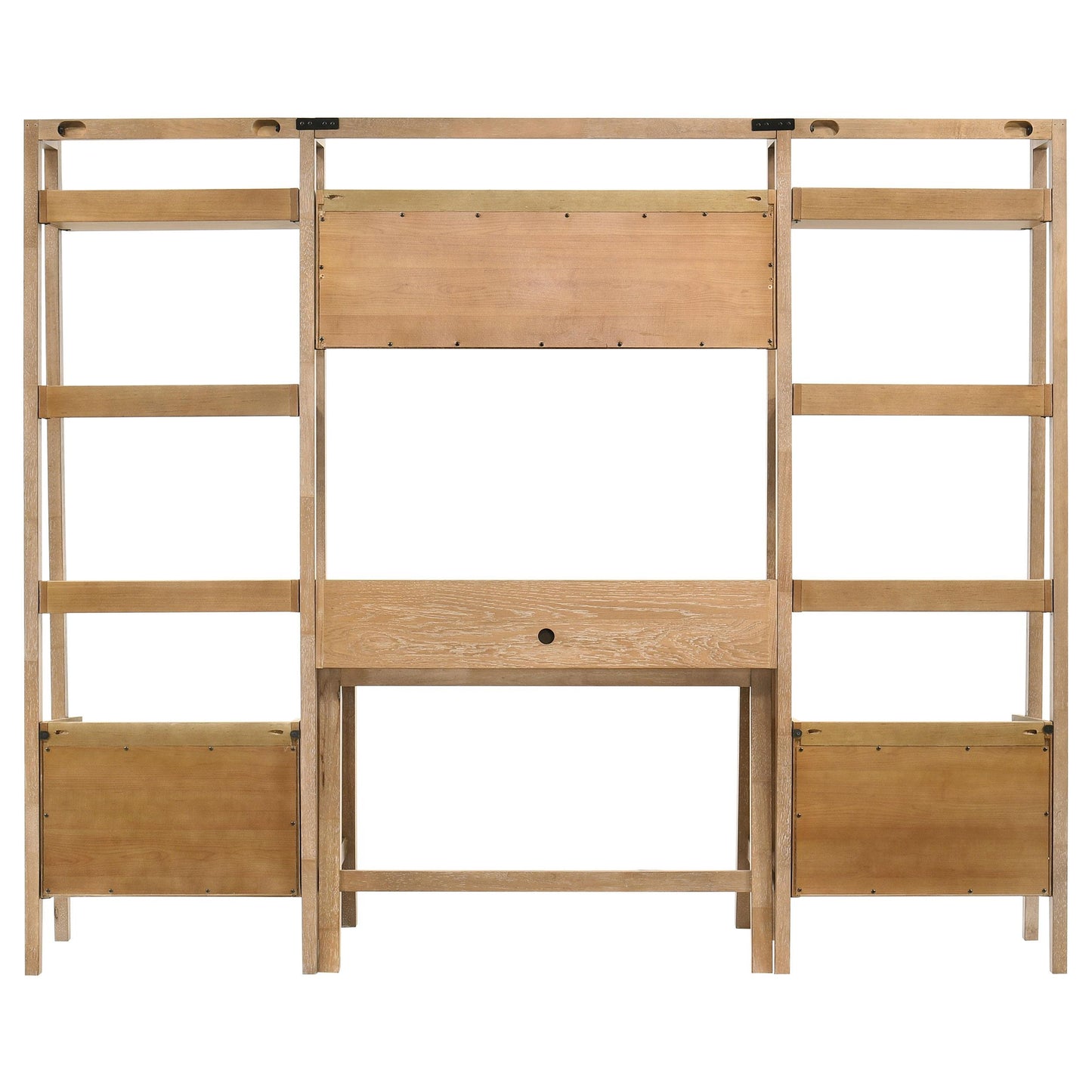  Coaster Furniture Fabian 802041-SET 4-piece Computer Desk and Bookshelf Set  - Distressed Light Brown IMAGE 2