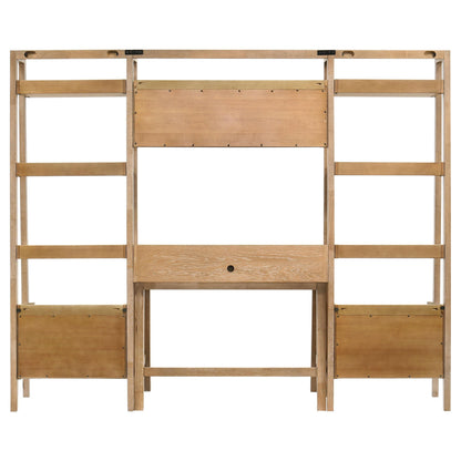  Coaster Furniture Fabian 802041-SET 4-piece Computer Desk and Bookshelf Set  - Distressed Light Brown IMAGE 2