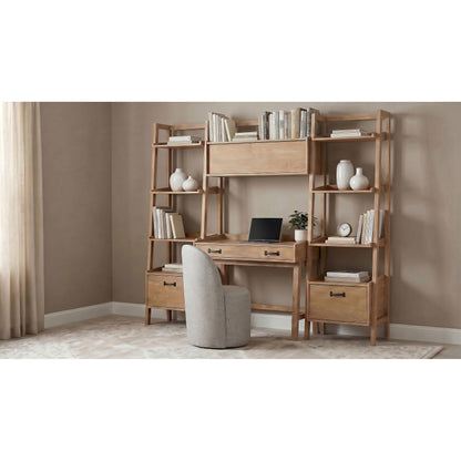  Coaster Furniture Fabian 802043 2-piece 3-shelf Bookshelf with Drawer  - Distressed Light Brown IMAGE 9