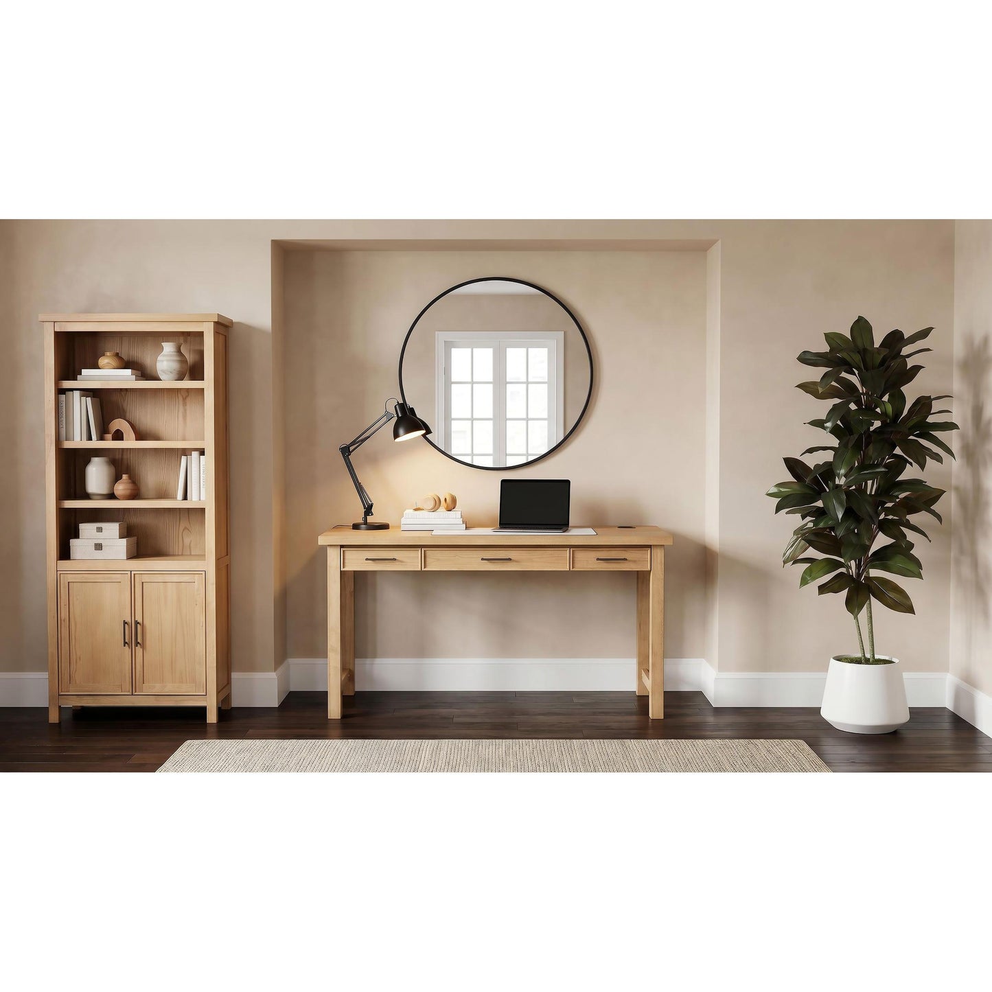  Coaster Furniture Vermes 802061 55-inch 3-drawer Writing Desk with Power Outlet - Light Ash IMAGE 15