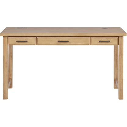  Coaster Furniture Vermes 802061 55-inch 3-drawer Writing Desk with Power Outlet - Light Ash IMAGE 5