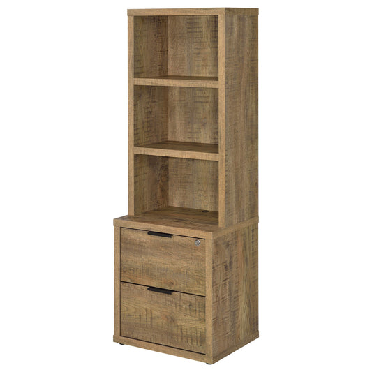  Coaster Furniture Westpark 802693 3-shelf Bookcase USB and Lockable Drawer - Mango IMAGE 1