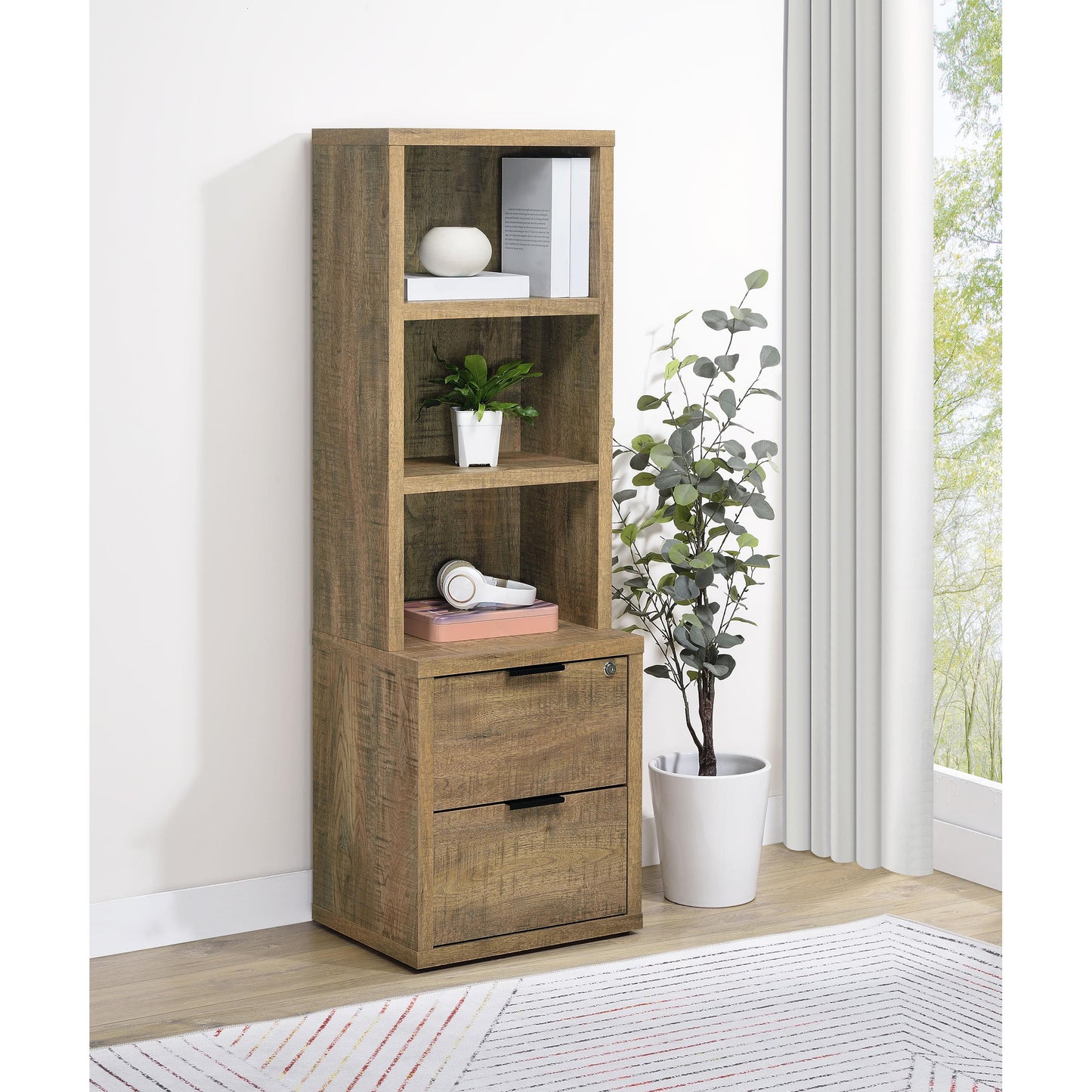  Coaster Furniture Westpark 802693 3-shelf Bookcase USB and Lockable Drawer - Mango IMAGE 10