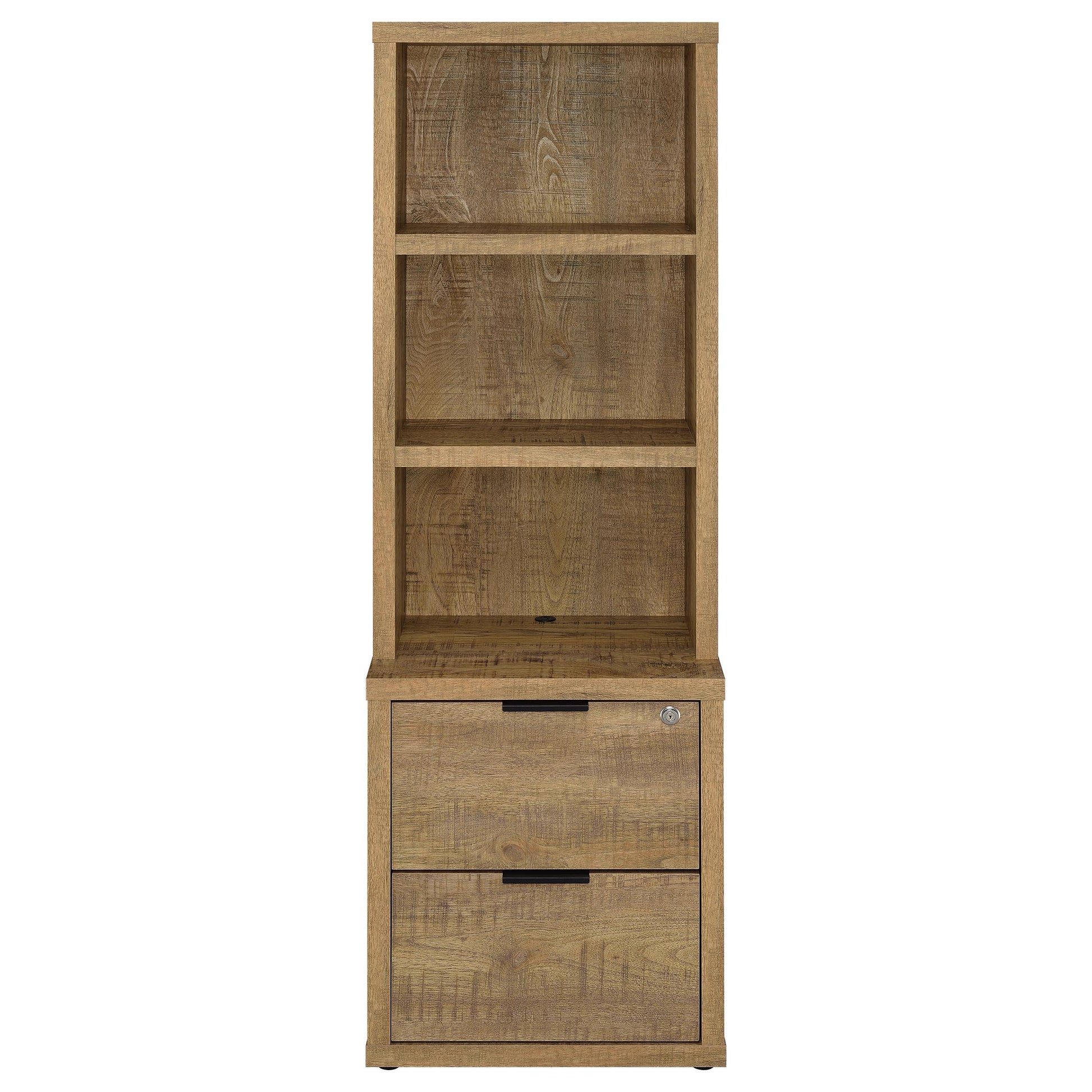  Coaster Furniture Westpark 802693 3-shelf Bookcase USB and Lockable Drawer - Mango IMAGE 12
