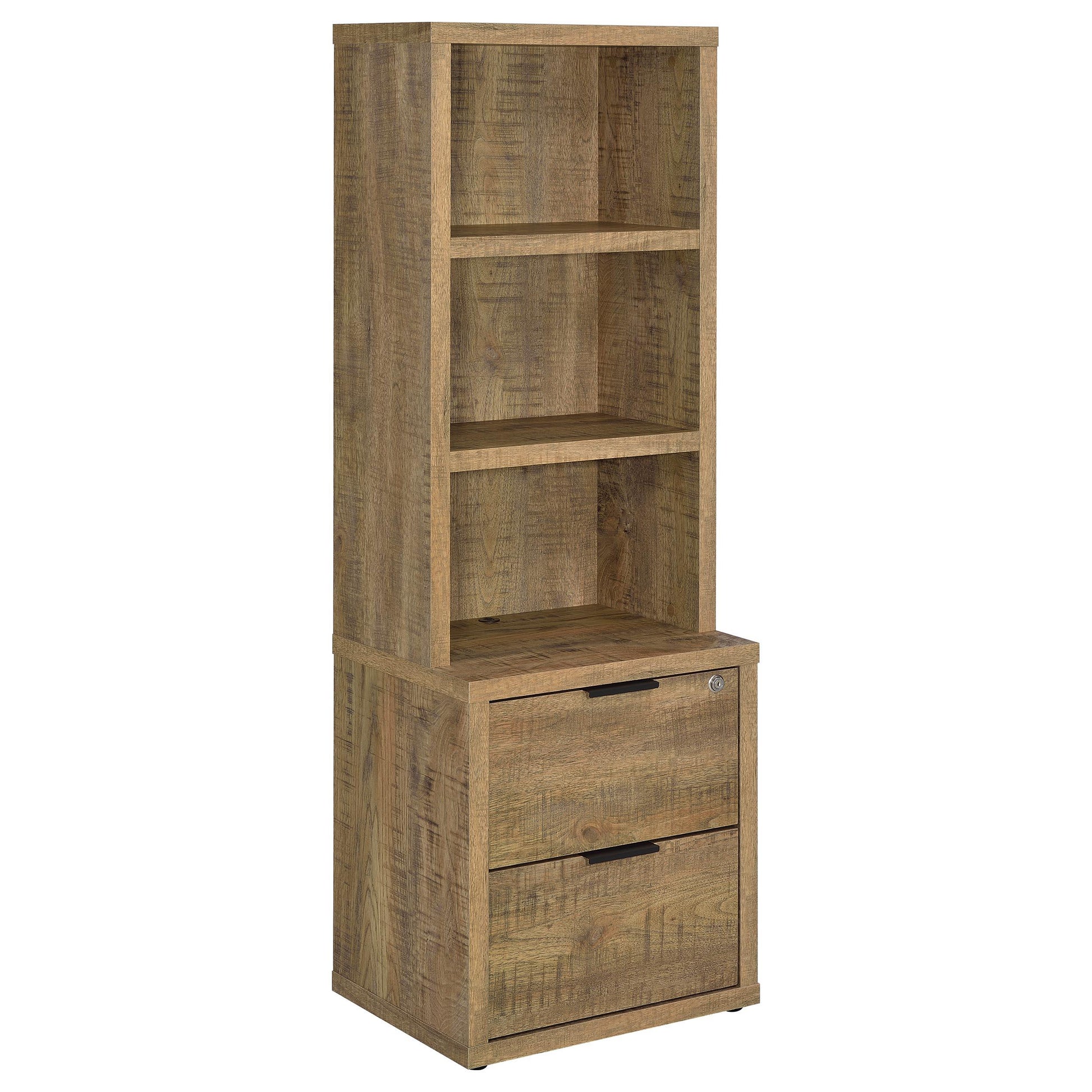  Coaster Furniture Westpark 802693 3-shelf Bookcase USB and Lockable Drawer - Mango IMAGE 3