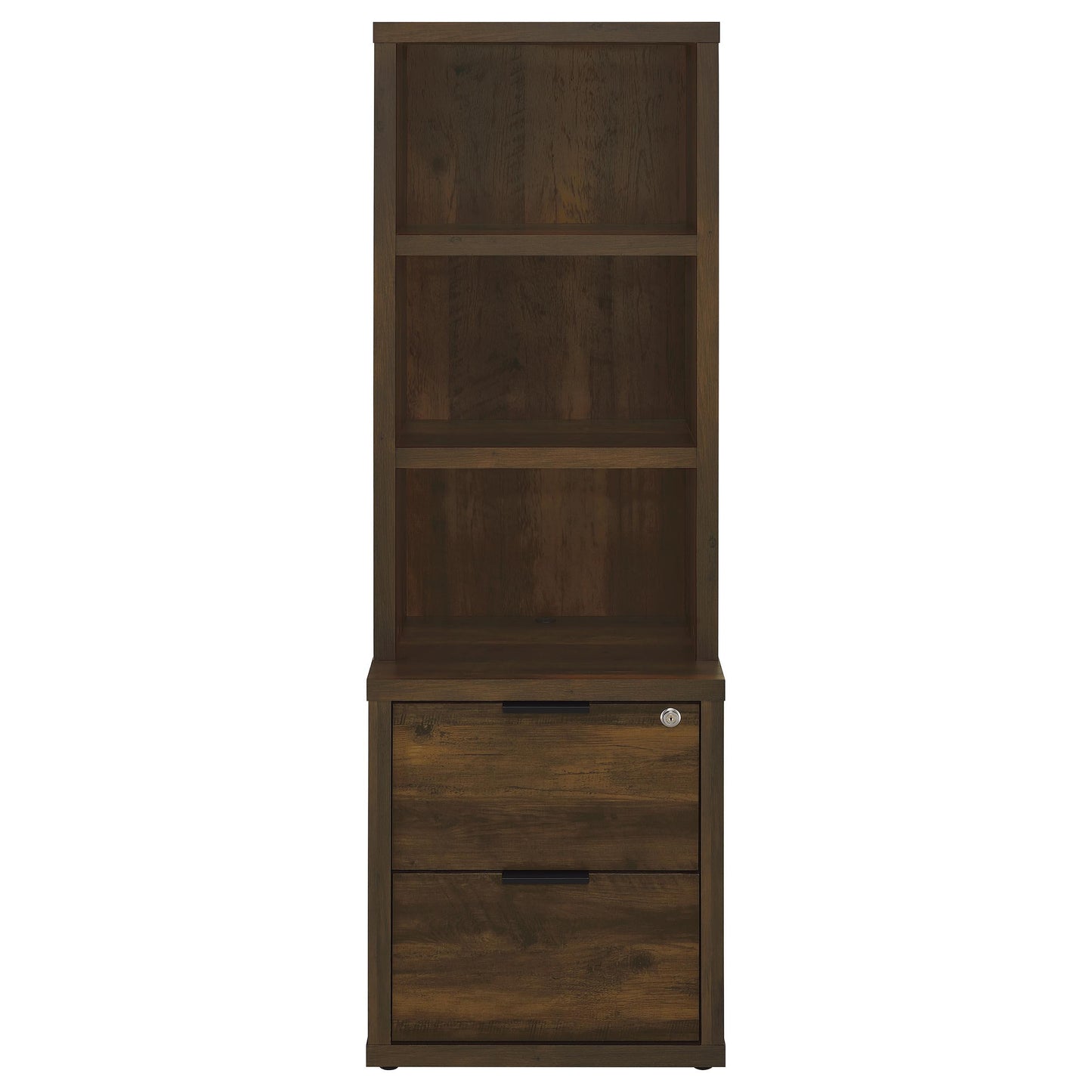  Coaster Furniture Westpark 802713 3-shelf Bookcase USB and Lockable Drawer - Dark Pine IMAGE 10