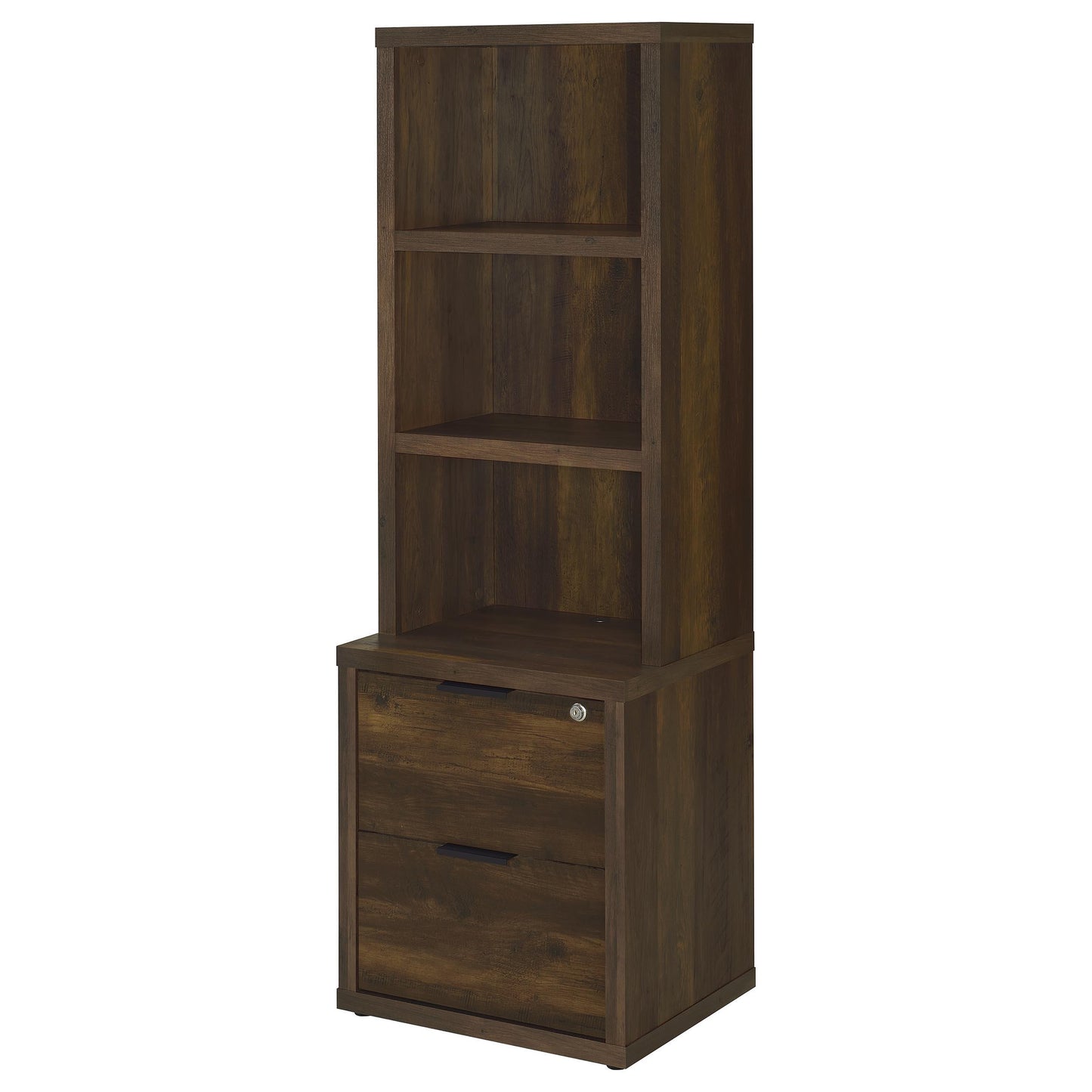  Coaster Furniture Westpark 802713 3-shelf Bookcase USB and Lockable Drawer - Dark Pine IMAGE 3