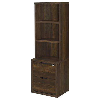  Coaster Furniture Westpark 802713 3-shelf Bookcase USB and Lockable Drawer - Dark Pine IMAGE 3