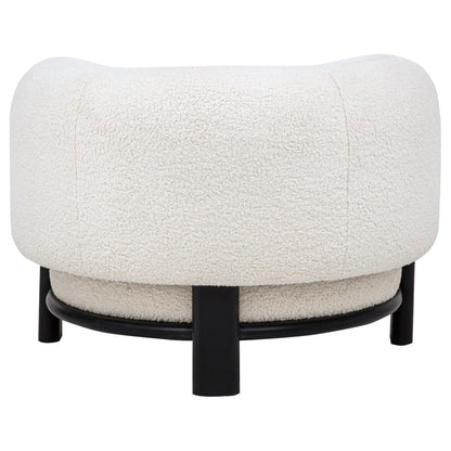  Coaster Furniture Lawler 901372 Upholstered Barrel Back Accent Chair - Ivory/Black IMAGE 2