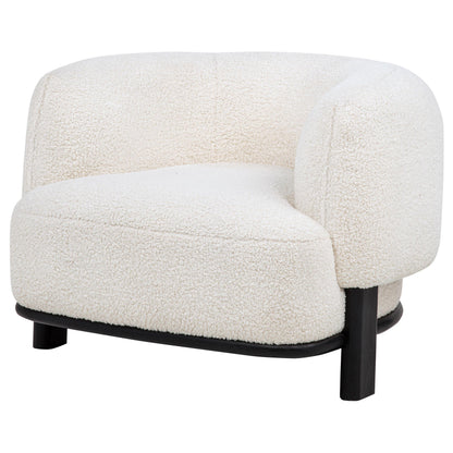  Coaster Furniture Lawler 901372 Upholstered Barrel Back Accent Chair - Ivory/Black IMAGE 3