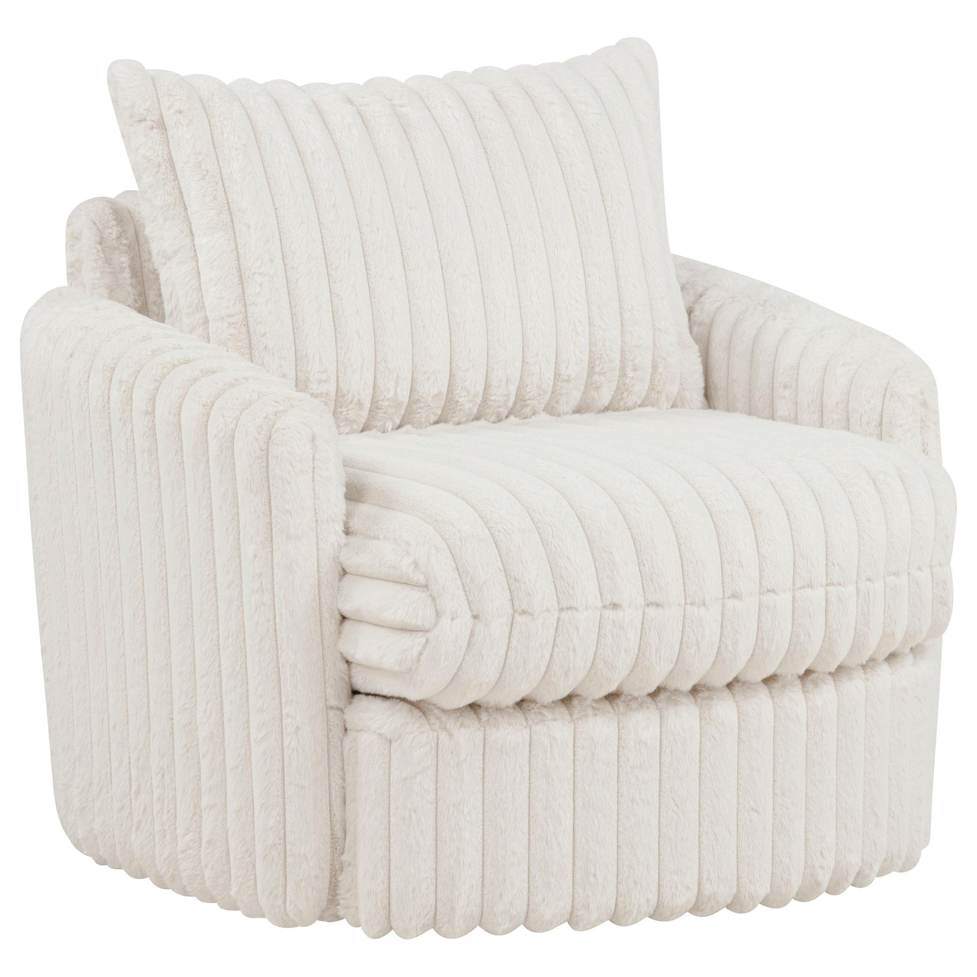  Coaster Furniture Sarco 902541 Corduroy Upholstered Swivel Accent Arm Chair - Ivory IMAGE 2