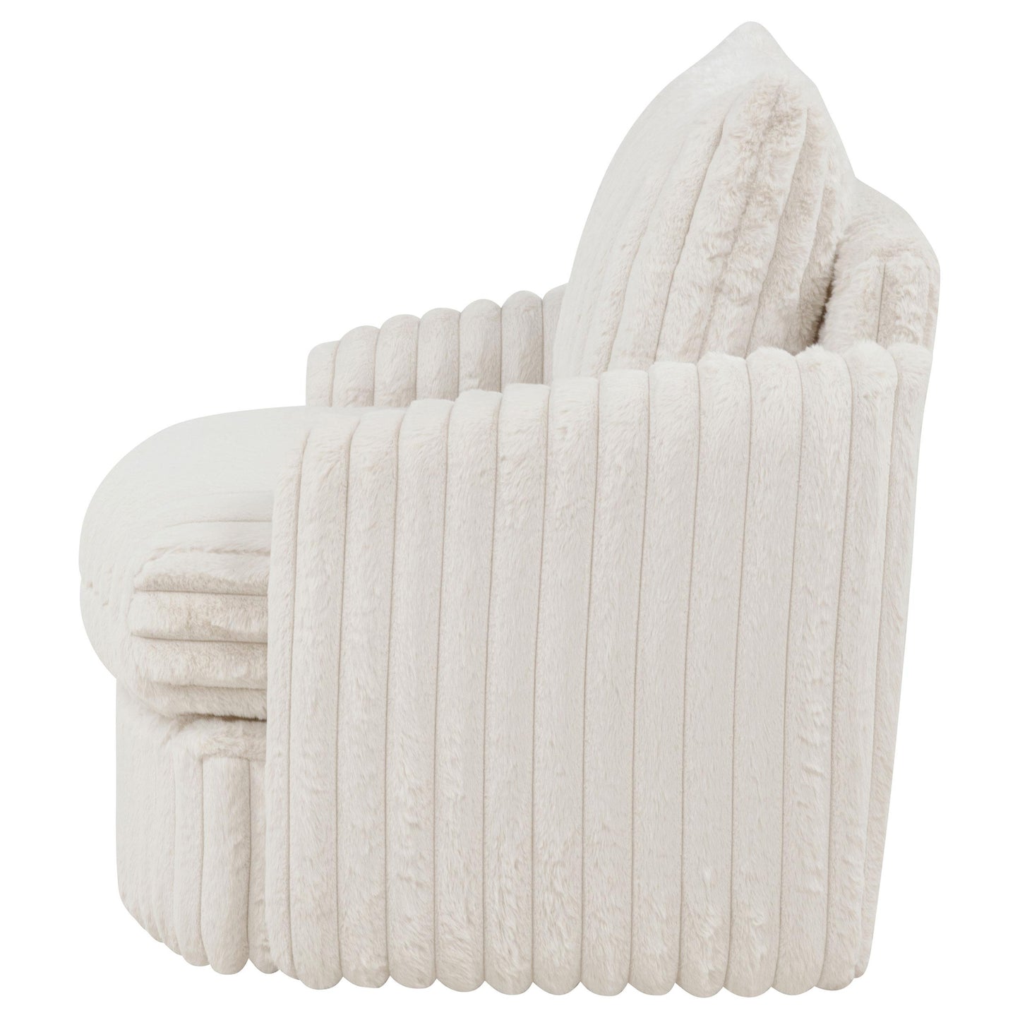  Coaster Furniture Sarco 902541 Corduroy Upholstered Swivel Accent Arm Chair - Ivory IMAGE 4