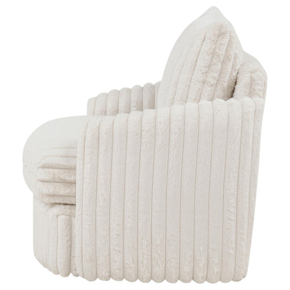  Coaster Furniture Sarco 902541 Corduroy Upholstered Swivel Accent Arm Chair - Ivory IMAGE 4