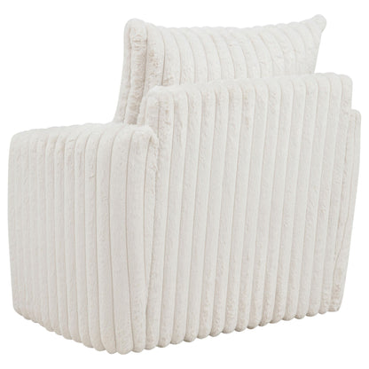  Coaster Furniture Sarco 902541 Corduroy Upholstered Swivel Accent Arm Chair - Ivory IMAGE 7