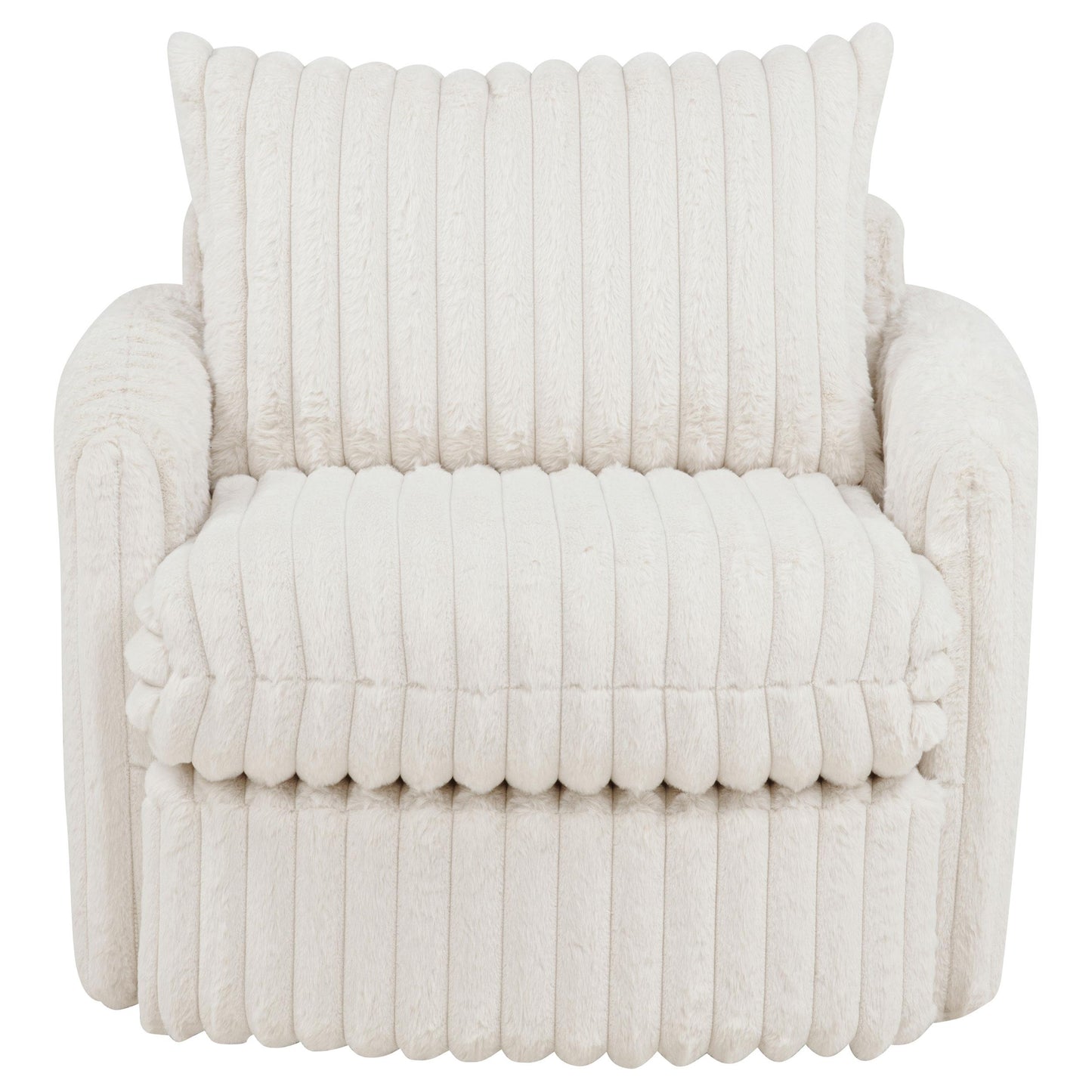  Coaster Furniture Sarco 902541 Corduroy Upholstered Swivel Accent Arm Chair - Ivory IMAGE 9