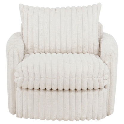  Coaster Furniture Sarco 902541 Corduroy Upholstered Swivel Accent Arm Chair - Ivory IMAGE 9