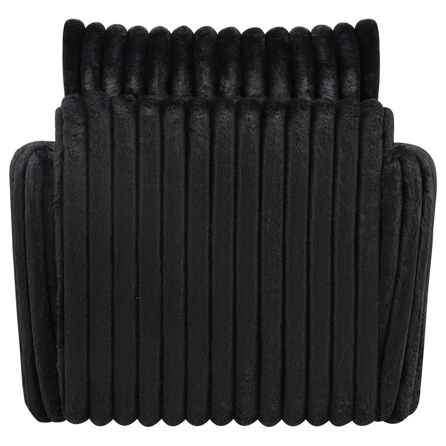  Coaster Furniture Sarco 902542 Corduroy Upholstered Swivel Accent Arm Chair - Black IMAGE 3