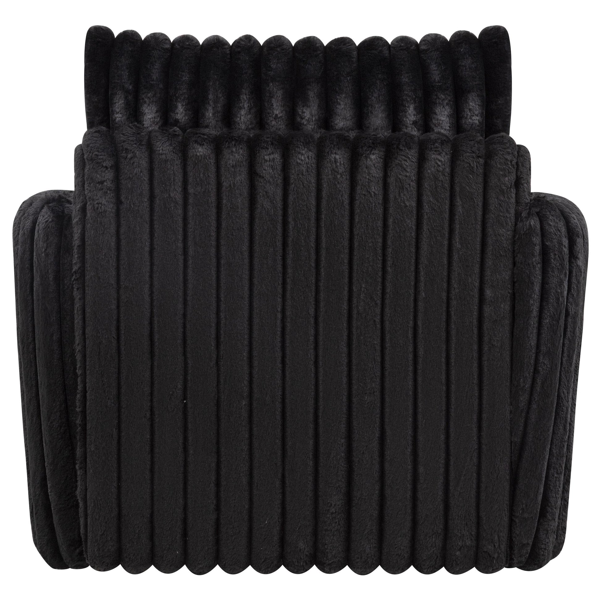  Coaster Furniture Sarco 902542 Corduroy Upholstered Swivel Accent Arm Chair - Black IMAGE 3