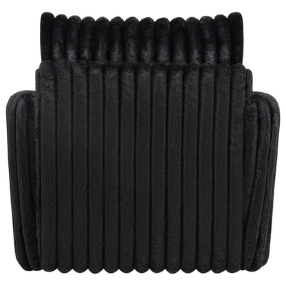  Coaster Furniture Sarco 902542 Corduroy Upholstered Swivel Accent Arm Chair - Black IMAGE 3