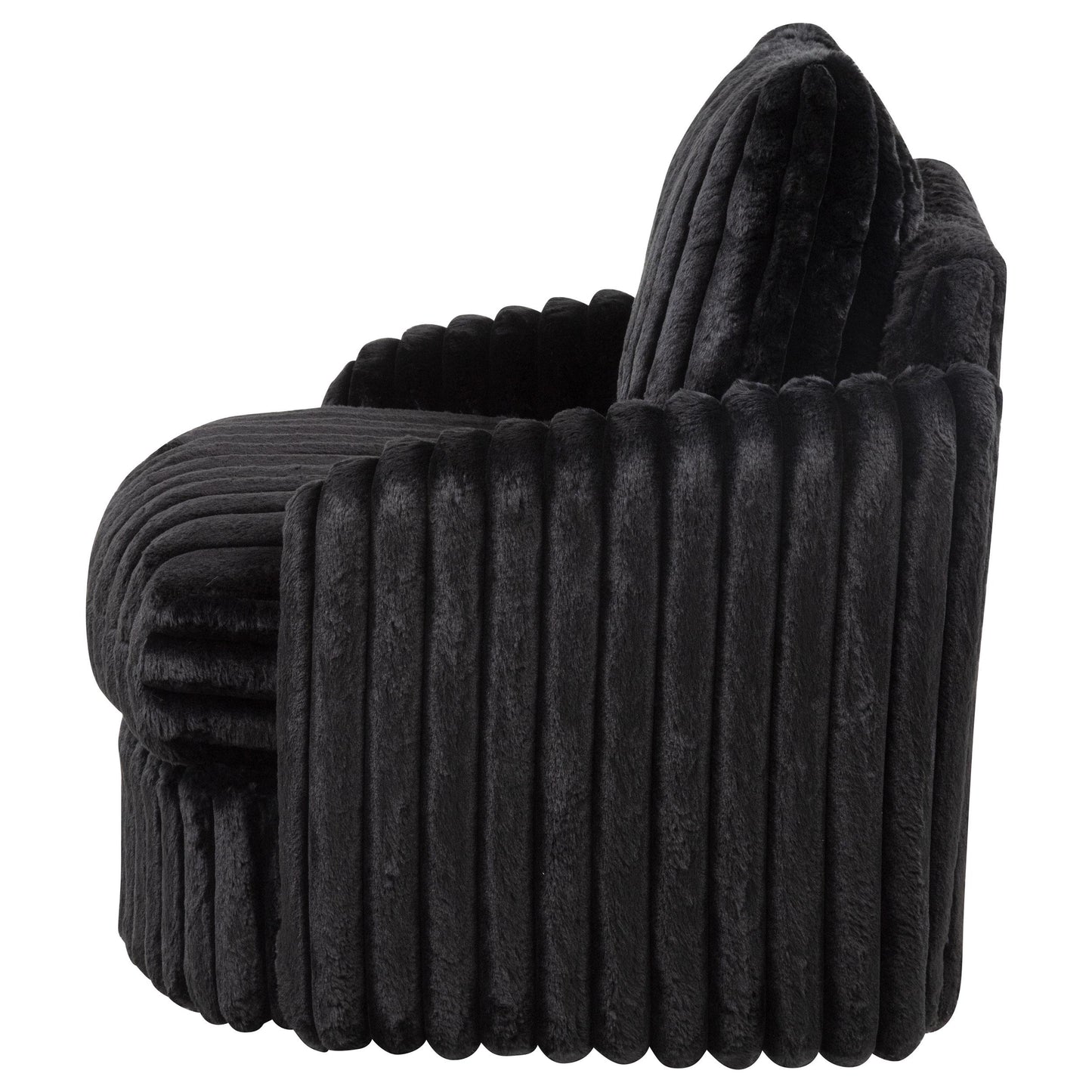  Coaster Furniture Sarco 902542 Corduroy Upholstered Swivel Accent Arm Chair - Black IMAGE 4