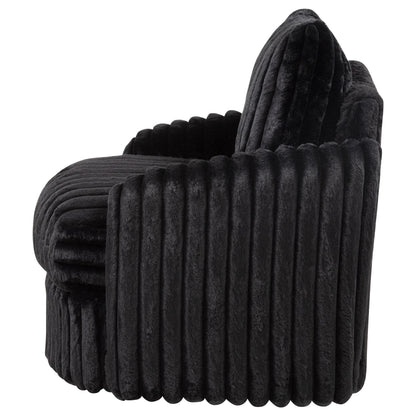  Coaster Furniture Sarco 902542 Corduroy Upholstered Swivel Accent Arm Chair - Black IMAGE 4