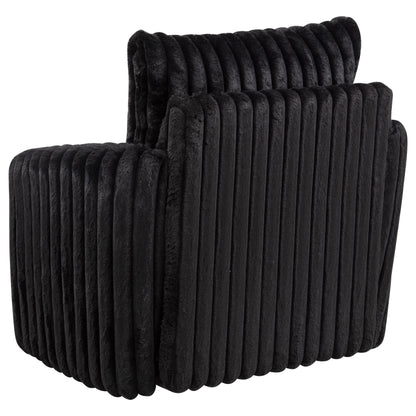  Coaster Furniture Sarco 902542 Corduroy Upholstered Swivel Accent Arm Chair - Black IMAGE 7