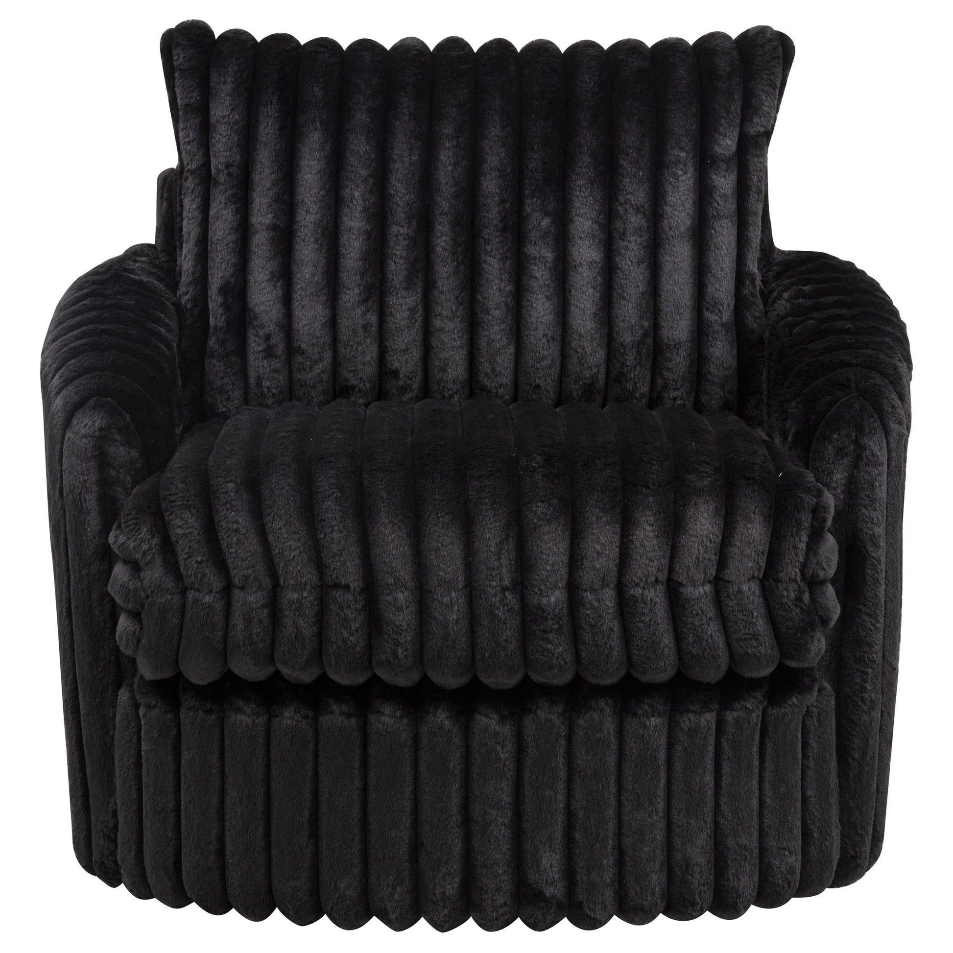  Coaster Furniture Sarco 902542 Corduroy Upholstered Swivel Accent Arm Chair - Black IMAGE 8