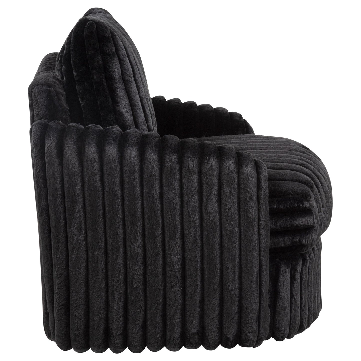  Coaster Furniture Sarco 902542 Corduroy Upholstered Swivel Accent Arm Chair - Black IMAGE 9