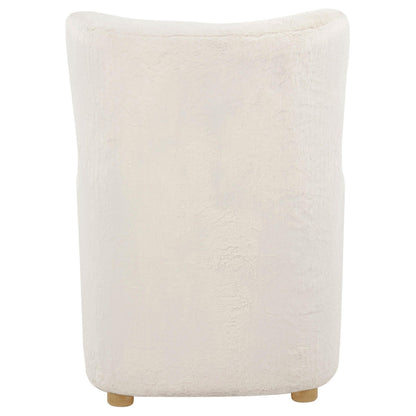  Coaster Furniture Thornton 903175 Faux Fur Upholstered Wingback Lounge Accent Chair - Ivory IMAGE 3